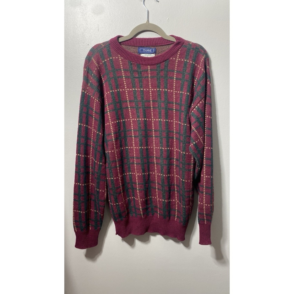Vintage Thane Men's Pullover Sweater‎ Cosby Dad 100% Cotton Made in USA  Size XL